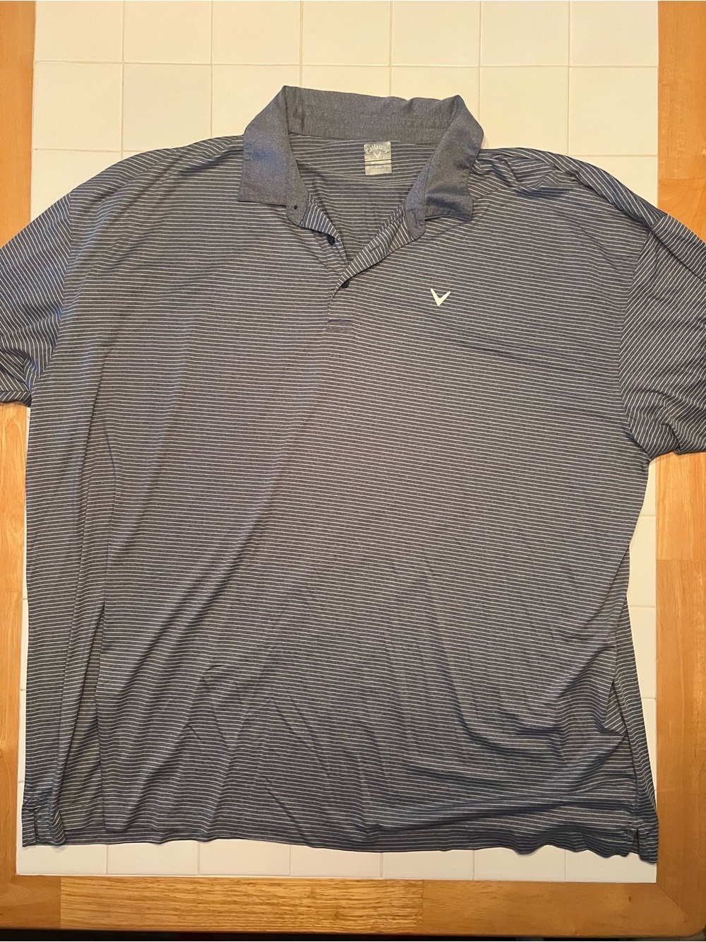 Callaway Men’s Gray Micro-Stripe Polo Shirt 5XLT